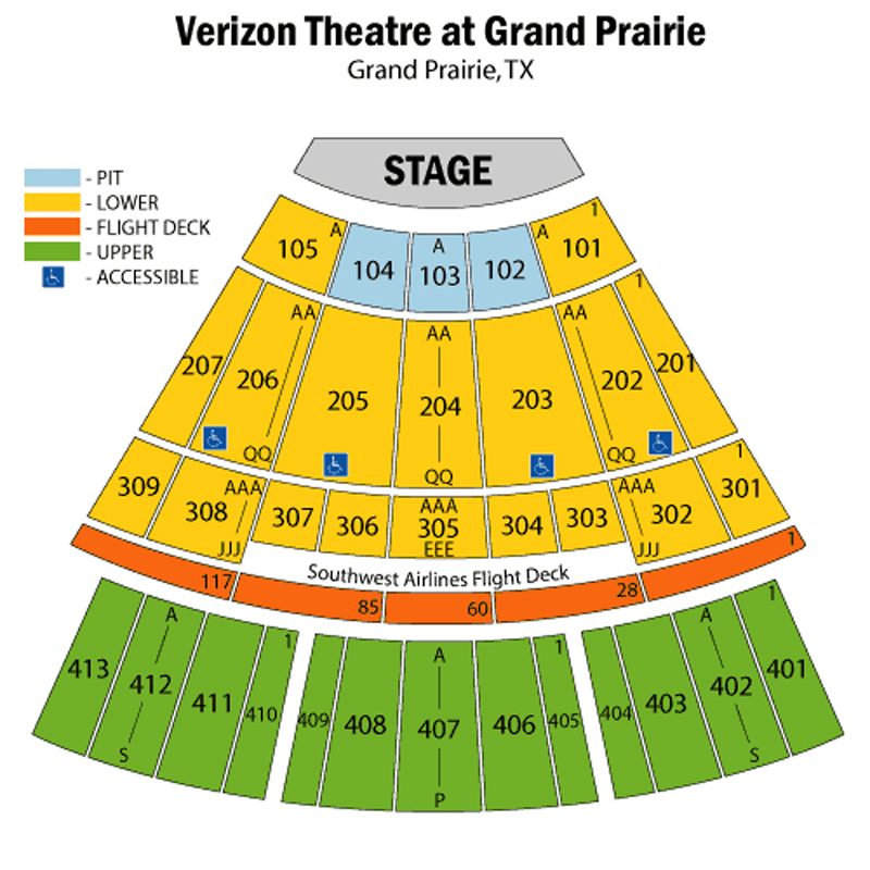 Verizon Theatre Seating Chart - Theatre In Dallas